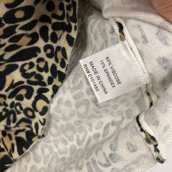 New PIERRI New York Large Leopard Beaded Stretch Knit Long Sleeve Sweater - Picture 6 of 8